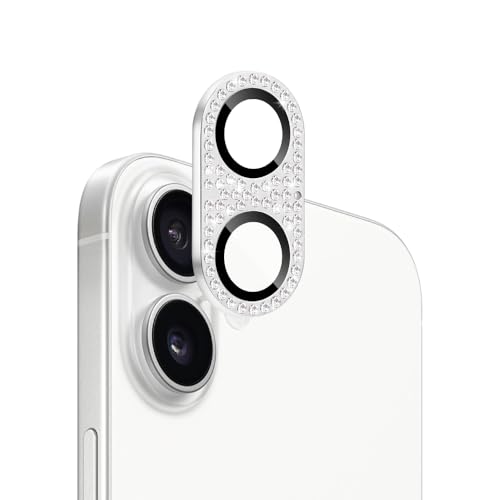 FiiMoo Kompatibel mit iPhone 16/iPhone 16 Plus Kameraschutz, Kamera Linse Schutzfolie, Kamera Displayschutzfolie, Diamant Kamera Objektivschutz Dekorationen Linse Protector Cover-Silber FiiMoo Kompatibel mit iPhone 16/iPhone 16 Plus Kameraschutz, Kamera Linse Schutzfolie, Kamera Displayschutzfolie, Diamant Kamera Objektivschutz Dekorationen Linse Protector Cover-Silber von FiiMoo