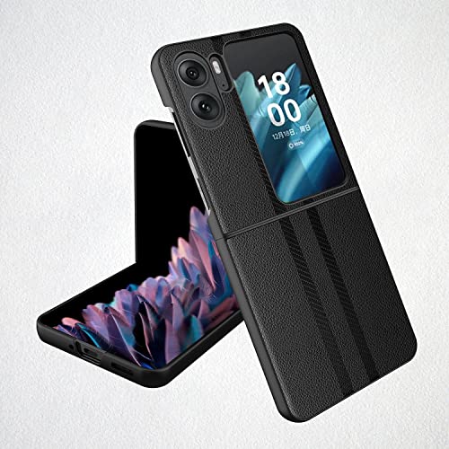 Für Oppo Find N2 Flip Hülle, Case Cover Handyhülle, Klappbare Hülle, Anti-Scratch Hülle, Premium PU Schutzhülle, Stoßfeste TPU Anti-Drop für Oppo Find N2 Flip Hülle Kratzfest Schutzhülle - Schwarz von FiiMoo