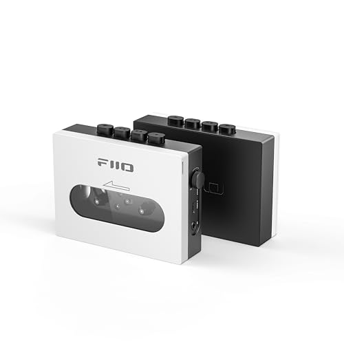 FiiO CP13 Tragbarer Kassettenspieler mit 3,5-mm-Kopfhöreranschluss, ultra-niedriges Wow&Flutter, angetrieben durch Typ-C- oder Lithium-Batterie (Weiß und Schwarz) von FiiO