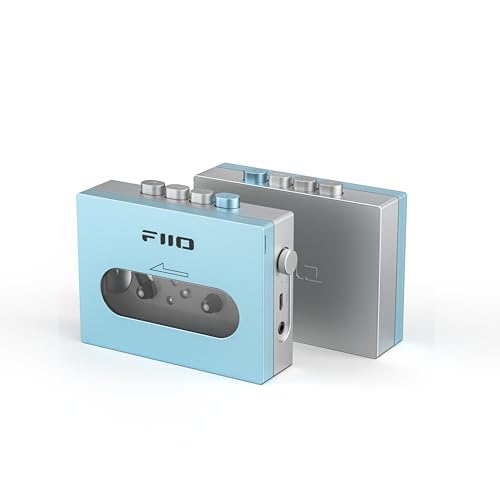 FiiO CP13 Tragbarer Kassettenspieler mit 3,5-mm-Kopfhöreranschluss, ultra-niedriger Wow- und Flatter, angetrieben durch Typ-C- oder Lithium-Batterie (Himmelblau) von FiiO
