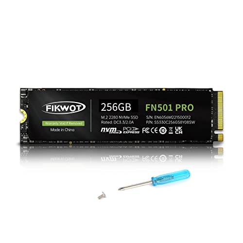 Fikwot FN501 Pro 256GB NVMe SSD - M.2 2280 PCIe Gen3 x4 Internes Solid State Drive mit Graphene Kühlaufkleber, Bis zu 2800 MB/s, SLC Cache 3D NAND TLC, Kompatibel mit Laptop & PC Desktop von Fikwot