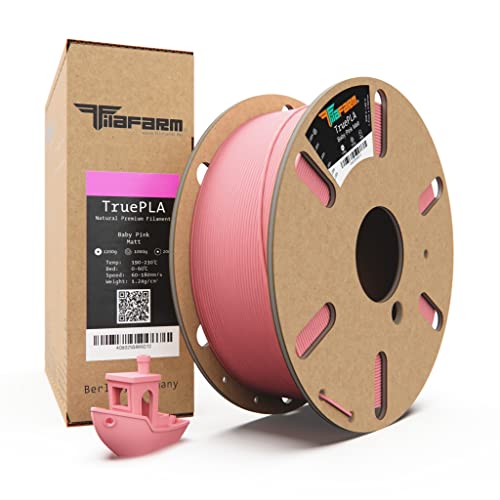 Filafarm TruePLA (Baby Pink Matt) 1.75mm, 3D Drucker PLA Filament 1kg Spule, Geeignet für Schnelles Drucken, Maßgenauigkeit +/- 0.02mm von Filafarm