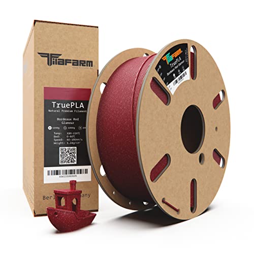 Filafarm TruePLA (Bordeaux Rex Glamour) 1.75mm, 3D Drucker PLA Filament 1kg Spule, Geeignet für Schnelles Drucken, Maßgenauigkeit +/- 0.02mm von Filafarm