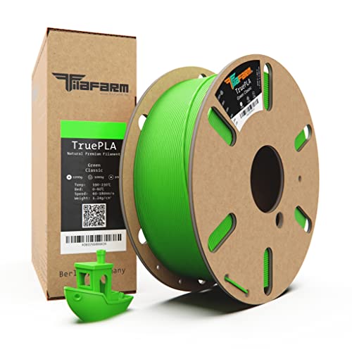 Filafarm TruePLA (Green Classic) 1.75mm, 3D Drucker PLA Filament 1kg Spule, Geeignet für Schnelles Drucken, Maßgenauigkeit +/- 0.02mm von Filafarm