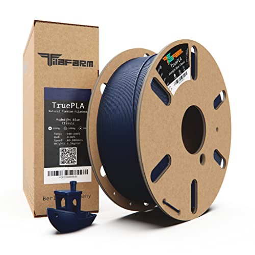 Filafarm TruePLA (Midnight Blue Classic) 1.75mm, 3D Drucker PLA Filament 1kg Spule, Geeignet für Schnelles Drucken, Maßgenauigkeit +/- 0.02mm von Filafarm