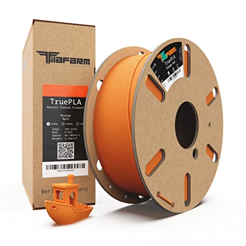 Filafarm TruePLA (Orange Matt) 1.75mm, 3D Drucker PLA Filament 1kg Spule, Geeignet für Schnelles Drucken, Maßgenauigkeit +/- 0.02mm von Filafarm