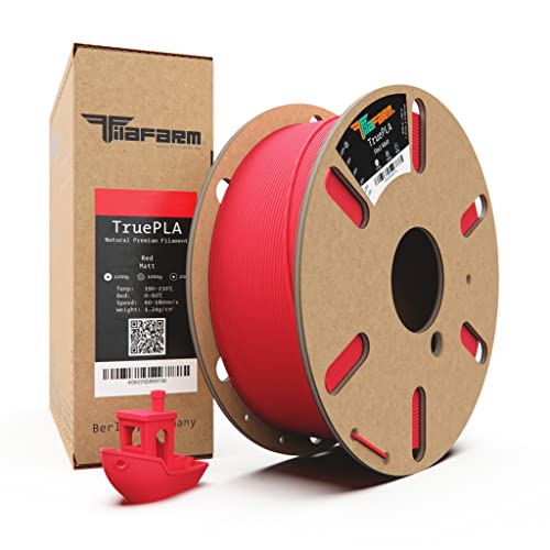 Filafarm TruePLA (Red Matt) 1.75mm, 3D Drucker PLA Filament 1kg Spule, Geeignet für Schnelles Drucken, Maßgenauigkeit +/- 0.02mm von Filafarm