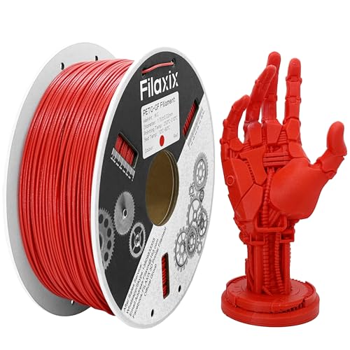 Glasfaser PETG Filament 1,75mm,Hohe Steifigkeit & Festigkeit,Ausgezeichnete Dimensionsstabilität,Witterungsbeständig & Haltbarkeit,Kompatibel mit Bambus LAB,Creality K1C,QIDI FDM 3D-Drucker,1 KG,Rot Glasfaser PETG Filament 1,75mm,Hohe Steifigkeit & Festigkeit,Ausgezeichnete Dimensionsstabilität,Witterungsbeständig & Haltbarkeit,Kompatibel mit Bambus LAB,Creality K1C,QIDI FDM 3D-Drucker,1 KG,Rot von Filaxix