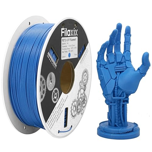 Glasfaser PETG Filament 1,75mm,Hohe Steifigkeit & Festigkeit,Ausgezeichnete Dimensionsstabilität,Witterungsbeständig & Haltbarkeit,Kompatibel mit Bambus LAB,Creality K1C,QIDI FDM 3D-Drucker,1 KG,Blau Glasfaser PETG Filament 1,75mm,Hohe Steifigkeit & Festigkeit,Ausgezeichnete Dimensionsstabilität,Witterungsbeständig & Haltbarkeit,Kompatibel mit Bambus LAB,Creality K1C,QIDI FDM 3D-Drucker,1 KG,Blau von Filaxix