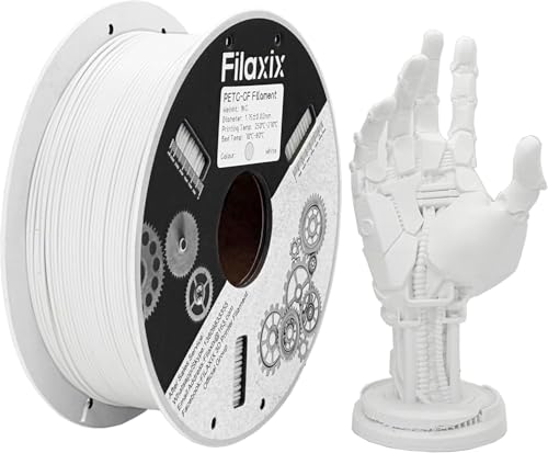 Glasfaser PETG Filament 1,75mm,Hohe Steifigkeit & Festigkeit,Ausgezeichnete Dimensionsstabilität,Witterungsbeständig & Haltbarkeit,Kompatibel mit Bambus LAB,Creality K1C,QIDI FDM 3D-Drucker,1 KG,Weiß Glasfaser PETG Filament 1,75mm,Hohe Steifigkeit & Festigkeit,Ausgezeichnete Dimensionsstabilität,Witterungsbeständig & Haltbarkeit,Kompatibel mit Bambus LAB,Creality K1C,QIDI FDM 3D-Drucker,1 KG,Weiß von Filaxix