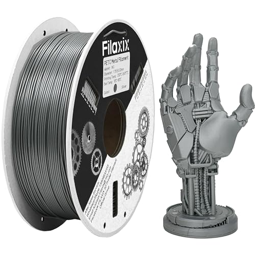 PETG-Filament 1,75 mm Metallic Silber, PETG-3D-Druckfilament, Kompatibel Mit Bambu LAB, Creality K1C, QIDI MAX3, FLASHFORGE Adventurer 5M, Prusa MK4 FDM 3D-Drucker, 1 kg PETG-Filament 1,75 mm Metallic Silber, PETG-3D-Druckfilament, Kompatibel Mit Bambu LAB, Creality K1C, QIDI MAX3, FLASHFORGE Adventurer 5M, Prusa MK4 FDM 3D-Drucker, 1 kg von Filaxix