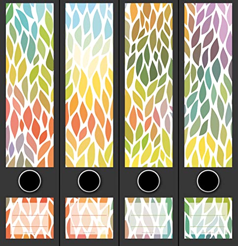 4er Set breite Ordnerrücken Colorful leaves Color Pattern buntes Leben File Art Ordner Etiketten Deko 2206, AJ2201 4er Set breite Ordnerrücken Colorful leaves Color Pattern buntes Leben File Art Ordner Etiketten Deko 2206, AJ2201 von File Art