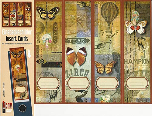 Design Ordner-Rückenschilder zum Einstecken - Motiv Butterflies - für breite Din A4-Ordner, original von File Art von The Art File