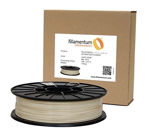 Fillamentum PLA Extra Fill 1,75 mm 3D-Drucker-Filamentspule, Durchmessertoleranz +/- 0,05 mm, 0,7 kg, hellelfenbein von Fillamentum