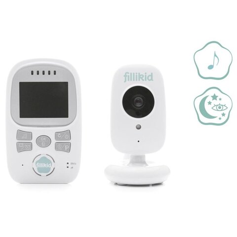 Fillikid Video-Babyphone mit Nachtsichtmodus und Zoom-Funktion weiß von Fillikid