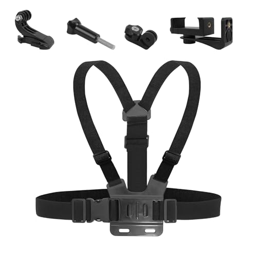 Filltown Einstellbare Brustgurt Halterung und Rucksack Schultergurt Halterung mit Telefon-Clip Action-Kamera-Zubehör, kompatibel mit iPhone 15 14 13 12 von Filltown