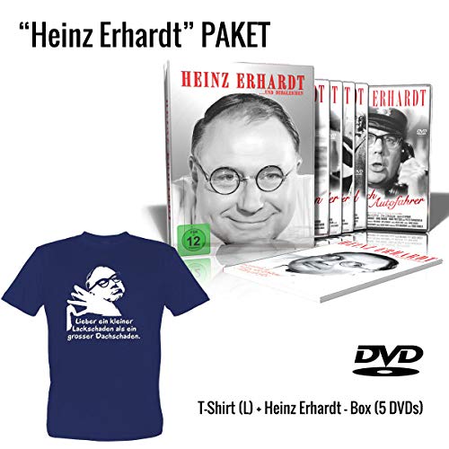 Heinz Erhardt ...und Dergleichen (5 DVD Metallbox, Limited Edition) + Heinz Erhardt T-Shirt (Dunkelblau, Grösse L) Geschenkset von FilmFan Entertainment