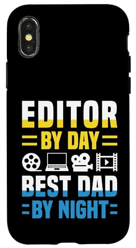 Editor By Day Best Dad By Night Fathers Day Hülle für iPhone X/XS Editor By Day Best Dad By Night Fathers Day Hülle für iPhone X/XS von Filmemacher Film Bearbeitung Design
