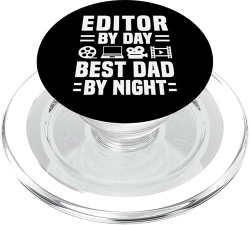 Editor By Day Best Dad By Night Fathers Day PopSockets PopGrip für MagSafe Editor By Day Best Dad By Night Fathers Day PopSockets PopGrip für MagSafe von Filmemacher Film Bearbeitung Design