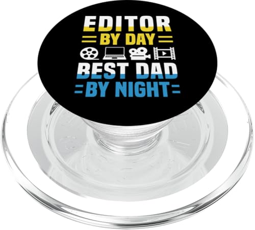 Editor By Day Best Dad By Night Fathers Day PopSockets PopGrip für MagSafe Editor By Day Best Dad By Night Fathers Day PopSockets PopGrip für MagSafe von Filmemacher Film Bearbeitung Design