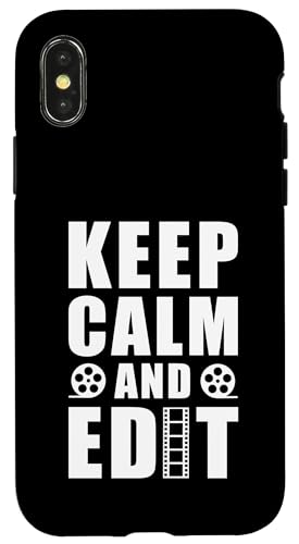 Keep Calm And Edit Filmmaker Film Editor Hülle für iPhone X/XS von Filmemacher Film Bearbeitung Design