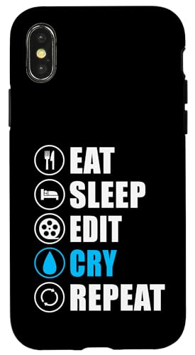 Eat Sleep Edit Cry Repeat Editor Filmmaker Movie Hülle für iPhone X/XS Eat Sleep Edit Cry Repeat Editor Filmmaker Movie Hülle für iPhone X/XS von Filmemacher Film Bearbeitung Designs Idee