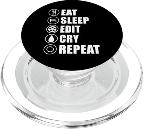 Eat Sleep Edit Cry Repeat Editor Filmmaker Movie PopSockets PopGrip für MagSafe Eat Sleep Edit Cry Repeat Editor Filmmaker Movie PopSockets PopGrip für MagSafe von Filmemacher Film Bearbeitung Designs Idee