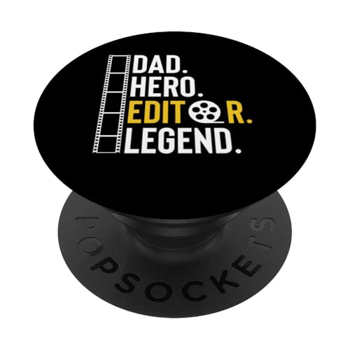 Dad Hero Editor Legend Fathers Day Filmmaker Movie Editor PopSockets Klebender PopGrip Dad Hero Editor Legend Fathers Day Filmmaker Movie Editor PopSockets Klebender PopGrip von Filmemacher Film Bearbeitung Designs