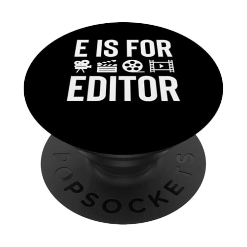 E Is For Editor Filmmaker Movie Editor PopSockets Klebender PopGrip E Is For Editor Filmmaker Movie Editor PopSockets Klebender PopGrip von Filmemacher Film Bearbeitung Designs