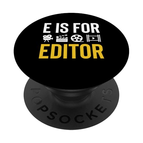 E Is For Editor Filmmaker Movie Editor PopSockets Klebender PopGrip E Is For Editor Filmmaker Movie Editor PopSockets Klebender PopGrip von Filmemacher Film Bearbeitung Designs
