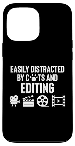Easily Distracted By Cats And Editing Editor Hülle für iPhone 13 Pro Max von Filmemacher Film Bearbeitung Designs