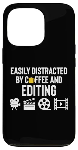 Easily Distracted By Coffee And Editing Editor Hülle für iPhone 13 Pro von Filmemacher Film Bearbeitung Designs