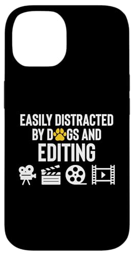 Easily Distracted By Dogs And Editing Editor Hülle für iPhone 14 von Filmemacher Film Bearbeitung Designs