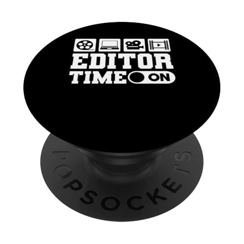 Editor Time On Filmmaker Movie Editor PopSockets Klebender PopGrip von Filmemacher Film Bearbeitung Designs