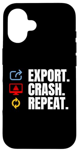 Export Crash Repeat Filmmaker Movie Editor Hülle für iPhone 16 von Filmemacher Film Bearbeitung Designs