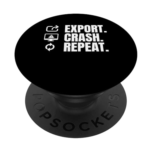Export Crash Repeat Filmmaker Movie Editor PopSockets Klebender PopGrip Export Crash Repeat Filmmaker Movie Editor PopSockets Klebender PopGrip von Filmemacher Film Bearbeitung Designs