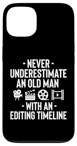 Never Underestimate An Old Man With An Editing Timeline Hülle für iPhone 13 von Filmemacher Film Bearbeitung Designs