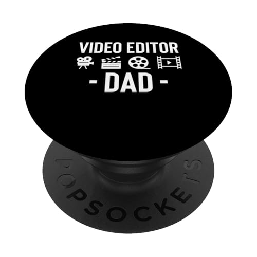 Video Editor Dad Fathers Day Filmmaker Movie Editor PopSockets Klebender PopGrip von Filmemacher Film Bearbeitung Designs