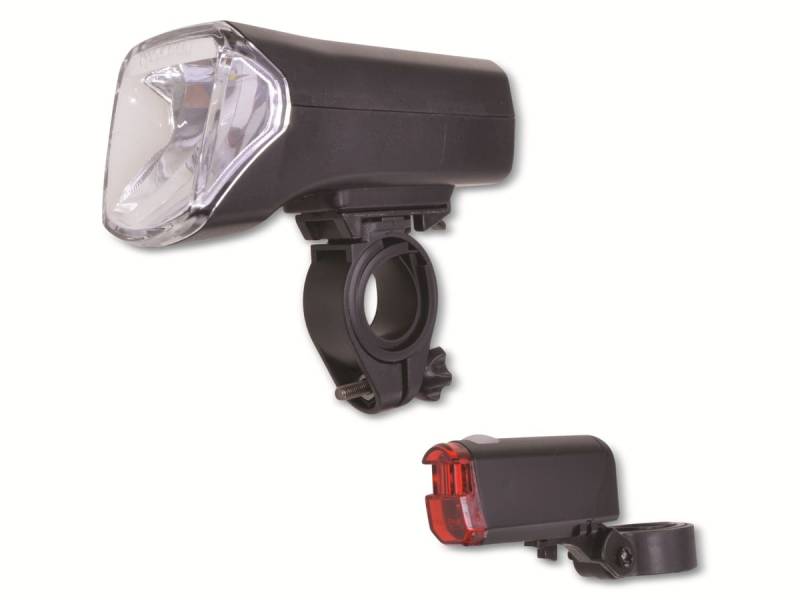FILMER Fahrrad-Beleuchtungsset 40211, 70 LUX, batteriebetrieben von Filmer