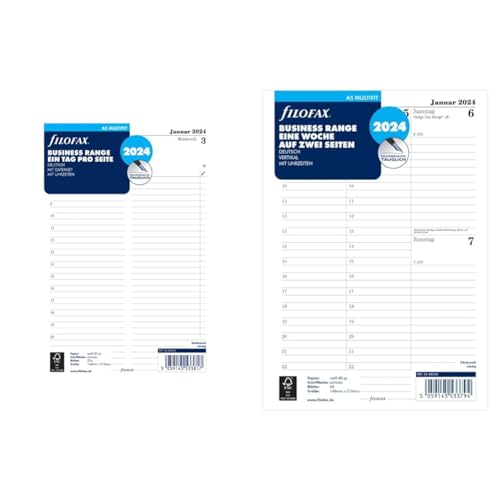 FILOFAX Kalendereinlage A5 Multi 1 Tag pro Seite (Deutsch)2024 & Kalendereinlage A5 Multi 1 Woche auf 2 Seiten (Deutsch)2024 von Filofax