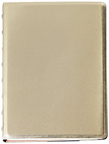 FILOFAX Refillable Saffiano Notebook, A5 (8.25" x 5") Gold - 112 Cream moveable pages - Index, pocket and page marker (B115036U) von Filofax