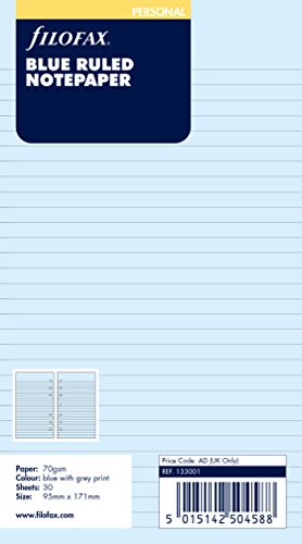 Filofax 133001 Personal Notizpapier, liniert, blau von Filofax