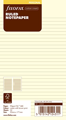 Filofax 133053 Personal Notizpapier, blanko, cotton cream von Filofax