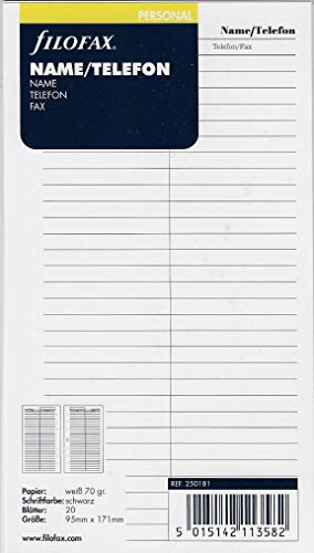 Filofax 250181 Personal Telefonnummern Organizer von Filofax