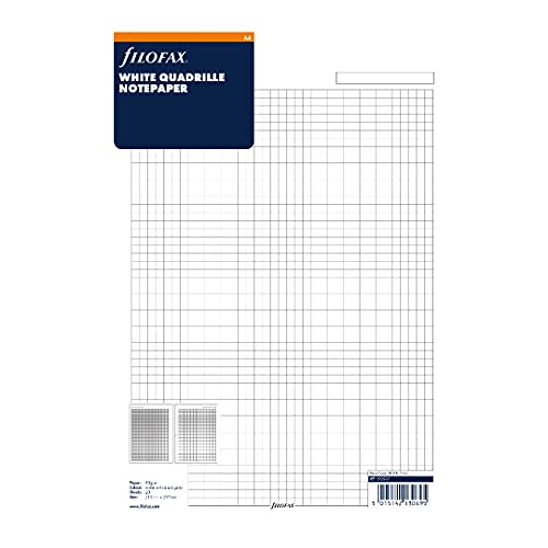 Filofax 292905 Notizpapier A4, kariert, weiß von Filofax