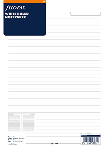 Filofax 293008 Notizpapier A4, liniert, weiß von Filofax