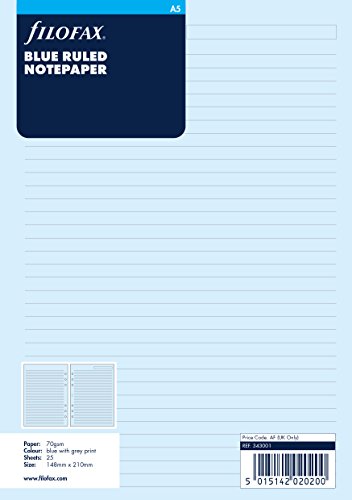 Filofax 343001 Notizpapier A5, liniert, blau von Filofax
