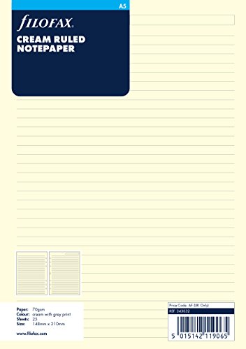 Filofax 343032 Notizpapier A5, liniert, creme von Filofax