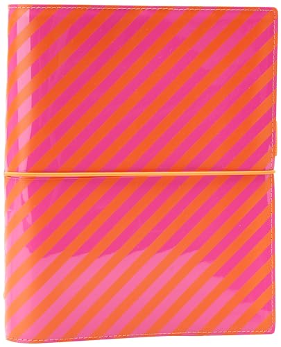 Filofax A5 Domino Patent orange/pink stripes organiser von Filofax