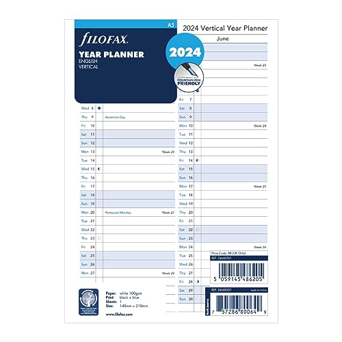 Filofax A5 ENGLISH VERTICAL PLANNER 2024 von Filofax